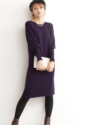 N.（N. Natural Beauty Basic） | ◆ウールベーシックⅠ ボリュームスリーブニットワンピース(ワンピース)