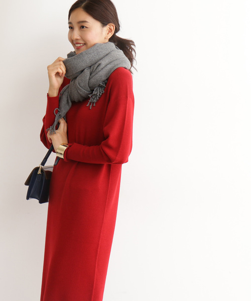 N.（N. Natural Beauty Basic）（エヌエヌナチュラルビューティーベーシック）の「◆ウールベーシックⅠ ボリュームスリーブニットワンピース（ワンピース・レディース・ブラック/ブラウン/パープル/レッド/イエロー/ブルー・MEDIUM）」の6枚目の写真