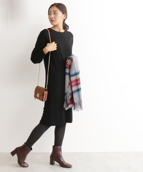 N.（N. Natural Beauty Basic）（エヌエヌナチュラルビューティーベーシック）の「◆ウールベーシックⅠ ボリュームスリーブニットワンピース（ワンピース・レディース・ブラック/ブラウン/パープル/レッド/イエロー/ブルー・MEDIUM）」の7枚目の写真