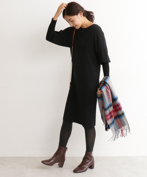 N.（N. Natural Beauty Basic）（エヌエヌナチュラルビューティーベーシック）の「◆ウールベーシックⅠ ボリュームスリーブニットワンピース（ワンピース・レディース・ブラック/ブラウン/パープル/レッド/イエロー/ブルー・MEDIUM）」の9枚目の写真