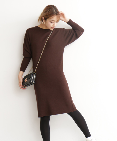 N.（N. Natural Beauty Basic）（エヌエヌナチュラルビューティーベーシック）の「◆ウールベーシックⅠ ボリュームスリーブニットワンピース（ワンピース・レディース・ブラック/ブラウン/パープル/レッド/イエロー/ブルー・MEDIUM）」の13枚目の写真