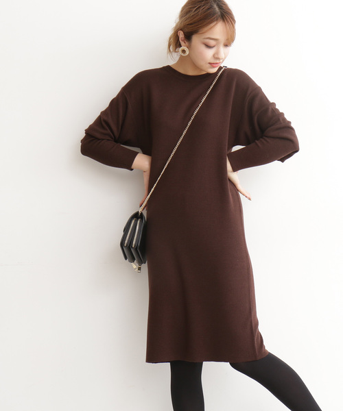 N.（N. Natural Beauty Basic）（エヌエヌナチュラルビューティーベーシック）の「◆ウールベーシックⅠ ボリュームスリーブニットワンピース（ワンピース・レディース・ブラック/ブラウン/パープル/レッド/イエロー/ブルー・MEDIUM）」の14枚目の写真