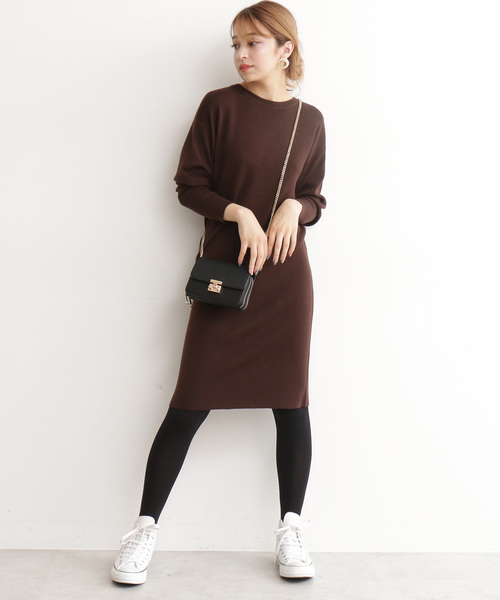 N.（N. Natural Beauty Basic）（エヌエヌナチュラルビューティーベーシック）の「◆ウールベーシックⅠ ボリュームスリーブニットワンピース（ワンピース・レディース・ブラック/ブラウン/パープル/レッド/イエロー/ブルー・MEDIUM）」の15枚目の写真