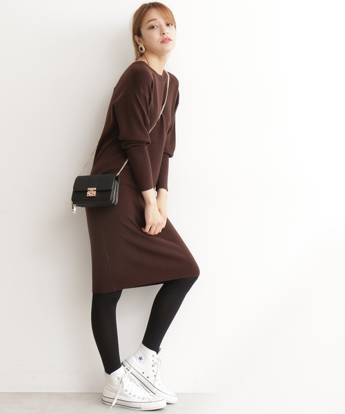 N.（N. Natural Beauty Basic）（エヌエヌナチュラルビューティーベーシック）の「◆ウールベーシックⅠ ボリュームスリーブニットワンピース（ワンピース・レディース・ブラック/ブラウン/パープル/レッド/イエロー/ブルー・MEDIUM）」の17枚目の写真