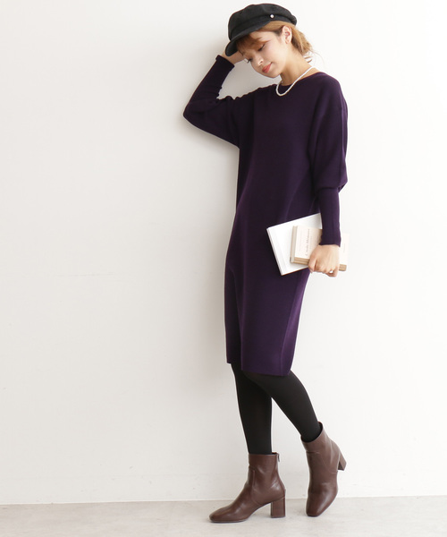 N.（N. Natural Beauty Basic）（エヌエヌナチュラルビューティーベーシック）の「◆ウールベーシックⅠ ボリュームスリーブニットワンピース（ワンピース・レディース・ブラック/ブラウン/パープル/レッド/イエロー/ブルー・MEDIUM）」の19枚目の写真