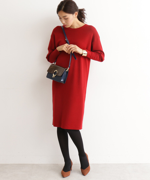 N.（N. Natural Beauty Basic）（エヌエヌナチュラルビューティーベーシック）の「◆ウールベーシックⅠ ボリュームスリーブニットワンピース（ワンピース・レディース・ブラック/ブラウン/パープル/レッド/イエロー/ブルー・MEDIUM）」の22枚目の写真