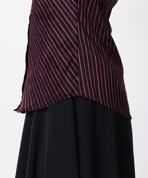 NARACAMICIE（ナラカミーチェ）の「ダークストライプ切り替えシャツ（シャツ/ブラウス・レディース・ネイビー/ピンク・LARGE/MEDIUM/SMALL）」の6枚目の写真