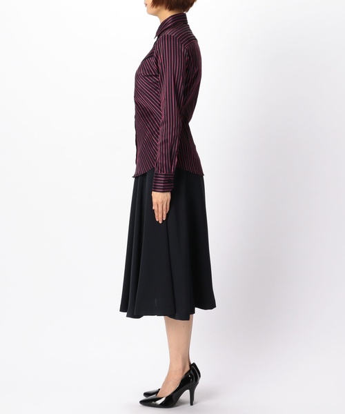 NARACAMICIE（ナラカミーチェ）の「ダークストライプ切り替えシャツ（シャツ/ブラウス・レディース・ネイビー/ピンク・LARGE/MEDIUM/SMALL）」の12枚目の写真