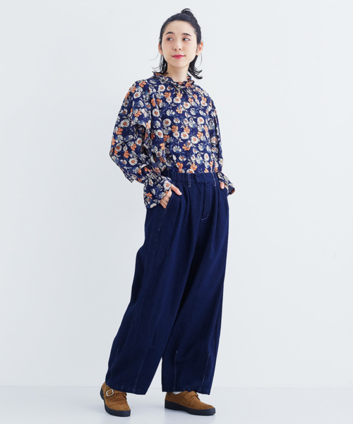 MERLOT（メルロー）の「フラワー柄フリルネックブラウス3007（シャツ/ブラウス・レディース・ブラック/ネイビー/イエロー・FREE）」の13枚目の写真