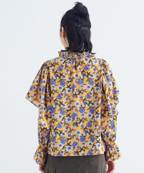 MERLOT（メルロー）の「フラワー柄フリルネックブラウス3007（シャツ/ブラウス・レディース・ブラック/ネイビー/イエロー・FREE）」の16枚目の写真