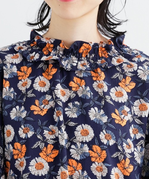 MERLOT（メルロー）の「フラワー柄フリルネックブラウス3007（シャツ/ブラウス・レディース・ブラック/ネイビー/イエロー・FREE）」の14枚目の写真