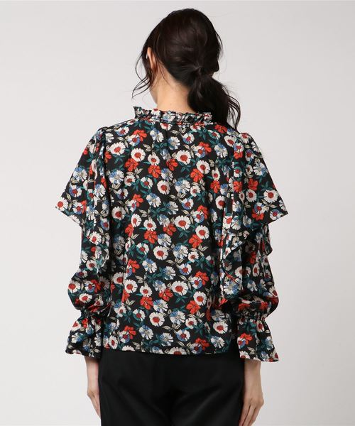 MERLOT（メルロー）の「フラワー柄フリルネックブラウス3007（シャツ/ブラウス・レディース・ブラック/ネイビー/イエロー・FREE）」の19枚目の写真