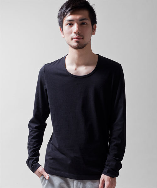 NANO universe(ナノユニバース)の「wjk/ Plain U-Neck Tee L/S(Tシャツ/カットソー・メンズ・ホワイト/ブラック/カーキ/ネイビー/ライトピンク/グレー・SMALL/MEDIUM/LARGE)」の9枚目の写真
