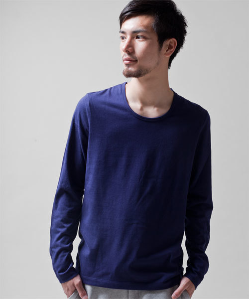 NANO universe(ナノユニバース)の「wjk/ Plain U-Neck Tee L/S(Tシャツ/カットソー・メンズ・ホワイト/ブラック/カーキ/ネイビー/ライトピンク/グレー・SMALL/MEDIUM/LARGE)」の12枚目の写真