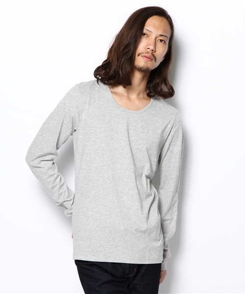 NANO universe(ナノユニバース)の「wjk/ Plain U-Neck Tee L/S(Tシャツ/カットソー・メンズ・ホワイト/ブラック/カーキ/ネイビー/ライトピンク/グレー・SMALL/MEDIUM/LARGE)」の5枚目の写真