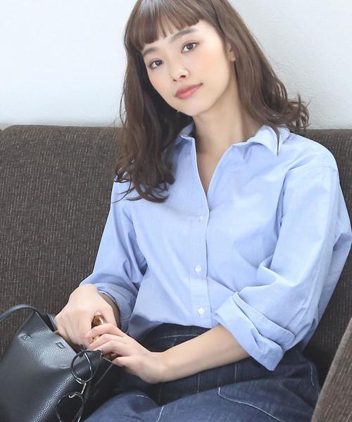 coen(コーエン)の「【LEE4月号掲載・定番アイテムがリニューアル】2WAYカシュクールシャツ(シャツ/ブラウス)」|ライトブルー
