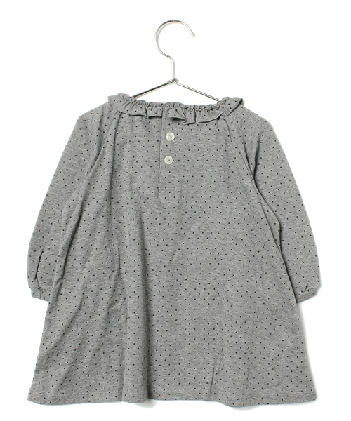 green label relaxing（グリーンレーベルリラクシング）の「ドットプリント チュニック（チュニック・キッズ・ブラック/グレー・S/105/M/115/L/125）」の3枚目の写真