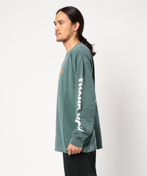 ADAM ET ROPE'（アダムエロペ）の「【CHINATOWN MARKET】THANK YOU L/S SHIRT（Tシャツ/カットソー・メンズ・ホワイト/ネイビー・X-LARGE/M）」の3枚目の写真