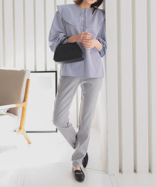 KOBE LETTUCE（コウベレタス）の「素肌感覚ストレッチパンツ（その他パンツ・レディース・ターコイズブルー/ベージュ/グレー/ネイビー/ブラック/ピンク/マスタード/カーキ/ボルドー/キャメル/モカ/ワイン/ブルー系/ホワイト系/チャコール/ピンク系/サンドベージュ/カーキ系/ブラック系・L/LL/M/S/TALL/PM/PL）」の5枚目の写真