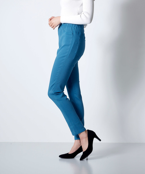 KOBE LETTUCE（コウベレタス）の「素肌感覚ストレッチパンツ（その他パンツ・レディース・ターコイズブルー/ベージュ/グレー/ネイビー/ブラック/ピンク/マスタード/カーキ/ボルドー/キャメル/モカ/ワイン/ブルー系/ホワイト系/チャコール/ピンク系/サンドベージュ/カーキ系/ブラック系・L/LL/M/S/TALL/PM/PL）」の12枚目の写真