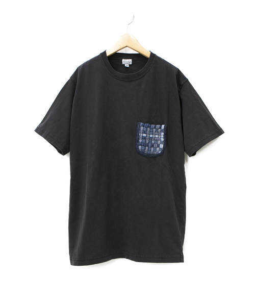 AOZORA(アオゾラ)の「AOZORA/アオゾラ 天竺 編み込ポケット TEE(Tシャツ/カットソー・メンズ・ブラック・LARGE/MEDIUM)」の1枚目の写真