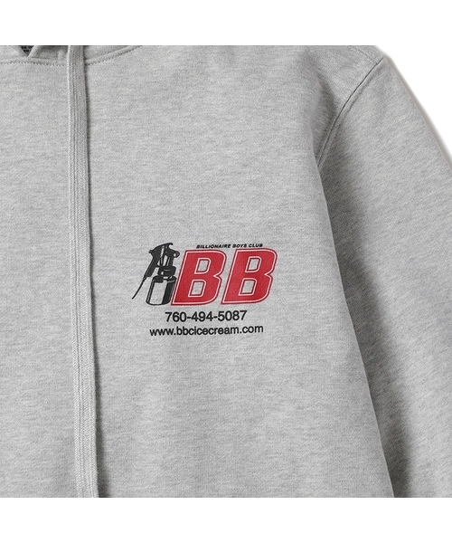 BILLIONAIRE GIRLS CLUB(ビリオネア・ガールズ・クラブ)の「BB AUTO SHOP HOODIE(パーカー・メンズ・ブラック/ヘザーグレー・LARGE/X-LARGE/SMALL/MEDIUM)」の5枚目の写真