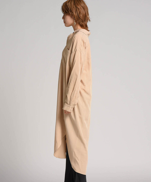 Willful by lipstar(ウィルフル バイ リップスター)の「【Willful by lipstar】テンセルローンシャツワンピース(シャツワンピース・レディース・ベージュ/カーキ・M)」の4枚目の写真