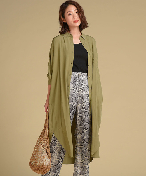 Willful by lipstar(ウィルフル バイ リップスター)の「【Willful by lipstar】テンセルローンシャツワンピース(シャツワンピース・レディース・ベージュ/カーキ・M)」の11枚目の写真