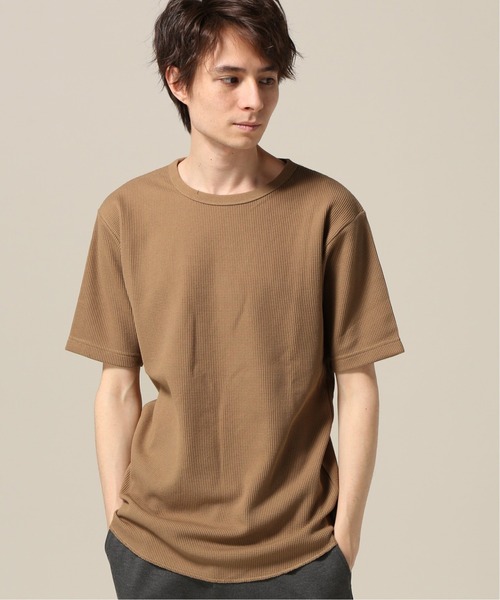 417 EDIFICE(フォーワンセブンエディフィス)の「コウキンワッフルスソラウンド ショートスリーブTEE(Tシャツ/カットソー・メンズ・カーキ/ホワイト/チャコールグレー/ブラック/ベージュ・LARGE/MEDIUM/SMALL)」の4枚目の写真