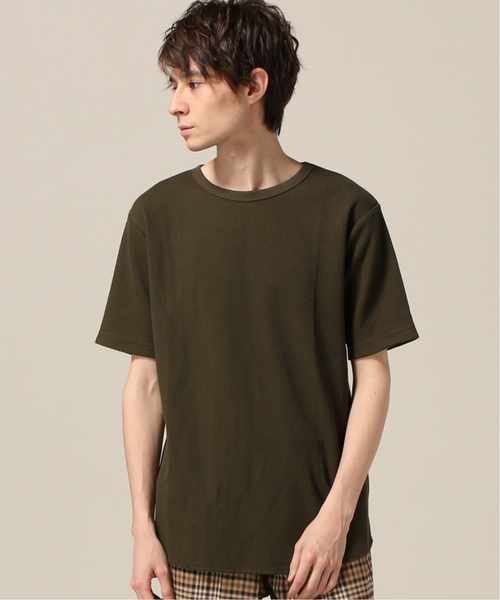 417 EDIFICE(フォーワンセブンエディフィス)の「コウキンワッフルスソラウンド ショートスリーブTEE(Tシャツ/カットソー・メンズ・カーキ/ホワイト/チャコールグレー/ブラック/ベージュ・LARGE/MEDIUM/SMALL)」の5枚目の写真