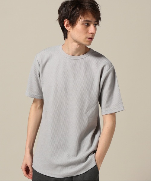 417 EDIFICE(フォーワンセブンエディフィス)の「コウキンワッフルスソラウンド ショートスリーブTEE(Tシャツ/カットソー・メンズ・カーキ/ホワイト/チャコールグレー/ブラック/ベージュ・LARGE/MEDIUM/SMALL)」の3枚目の写真