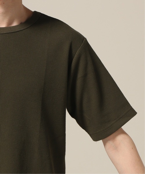 417 EDIFICE(フォーワンセブンエディフィス)の「コウキンワッフルスソラウンド ショートスリーブTEE(Tシャツ/カットソー・メンズ・カーキ/ホワイト/チャコールグレー/ブラック/ベージュ・LARGE/MEDIUM/SMALL)」の17枚目の写真