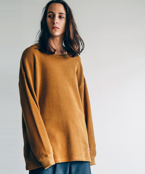 THE TWENTYSEVEN（ザ トゥエンティーセブン）の「The TWENTYSEVEN:CTN/NY MILITARY WAFFLE L/S コットンナイロンミリタリーワッフルロングスリーブ（Tシャツ/カットソー・メンズ・ホワイト/ブラック/キャメル・44/46/48）」の3枚目の写真