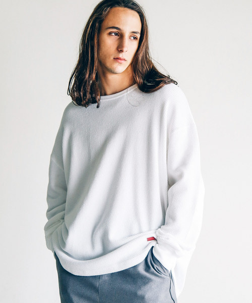 THE TWENTYSEVEN（ザ トゥエンティーセブン）の「The TWENTYSEVEN:CTN/NY MILITARY WAFFLE L/S コットンナイロンミリタリーワッフルロングスリーブ（Tシャツ/カットソー・メンズ・ホワイト/ブラック/キャメル・44/46/48）」の2枚目の写真