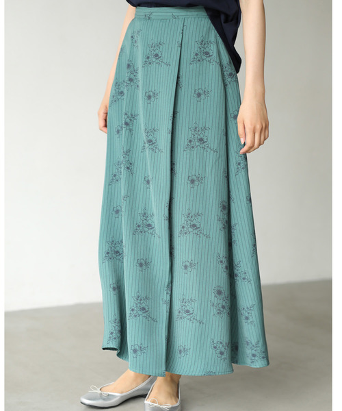 AMERICAN HOLIC（アメリカンホリック）の「ラップ風ロングスカート ＊（スカート・レディース・アイボリー/ブラック/ベージュ/グリーン/ドット/その他9・L/M）」の4枚目の写真