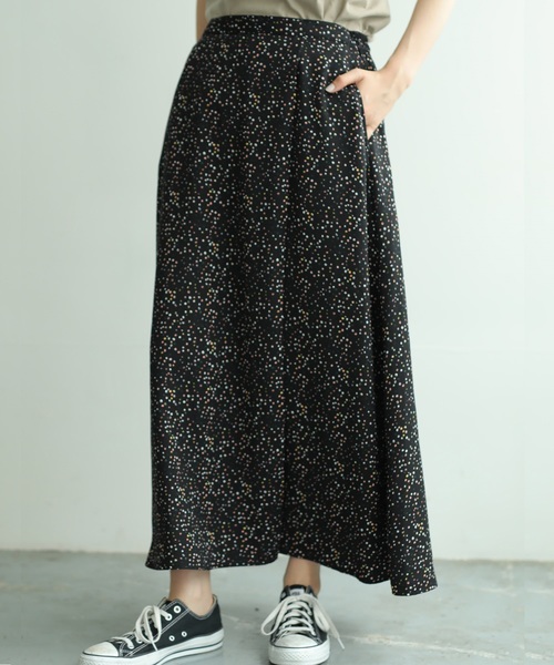 AMERICAN HOLIC（アメリカンホリック）の「ラップ風ロングスカート ＊（スカート・レディース・アイボリー/ブラック/ベージュ/グリーン/ドット/その他9・L/M）」の3枚目の写真