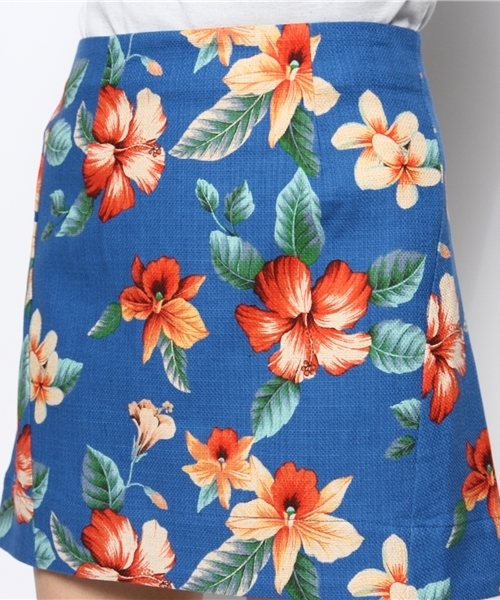 MYSELF ABAHOUSE（マイセルフアバハウス）の「ﾌﾗﾜｰﾌﾟﾘﾝﾄｽｶｰﾄ（スカート・レディース・アイボリー/ブルー・MEDIUM/SMALL）」の3枚目の写真