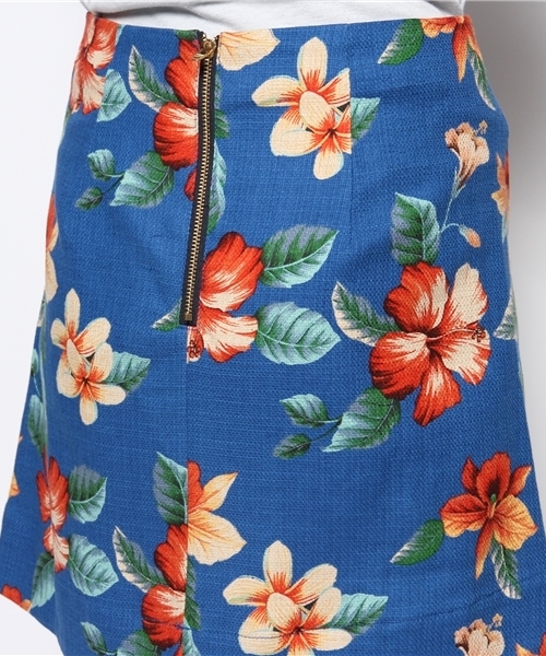 MYSELF ABAHOUSE（マイセルフアバハウス）の「ﾌﾗﾜｰﾌﾟﾘﾝﾄｽｶｰﾄ（スカート・レディース・アイボリー/ブルー・MEDIUM/SMALL）」の4枚目の写真