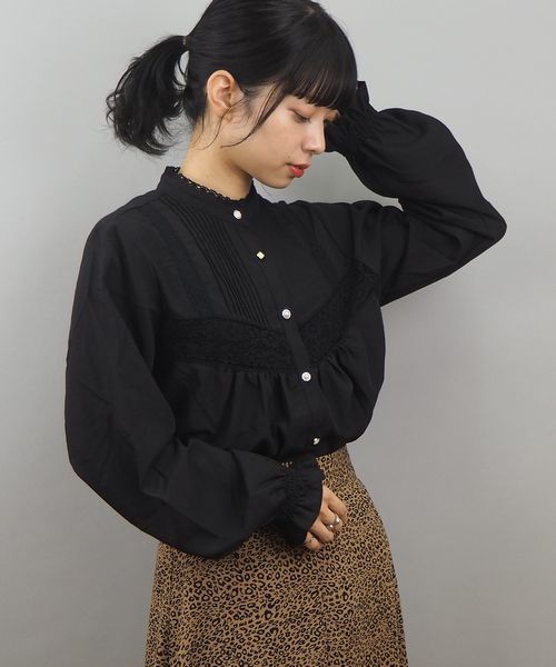 tiptop（ティップトップ）の「キラキラ多ボタンレースブラウス（シャツ/ブラウス・レディース・ブラック/ベージュ/ブラウン/オフホワイト・FREE）」の5枚目の写真
