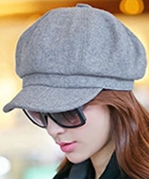 レディース フェルト風モノトーンキャスケット