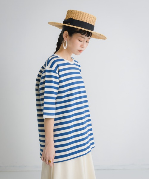 Libra Cue(リブラ キュー)の「Libra ベーシックボーダーカットソー(Tシャツ/カットソー・レディース・ブラック/ベージュ/ブルー・FREE)」の11枚目の写真