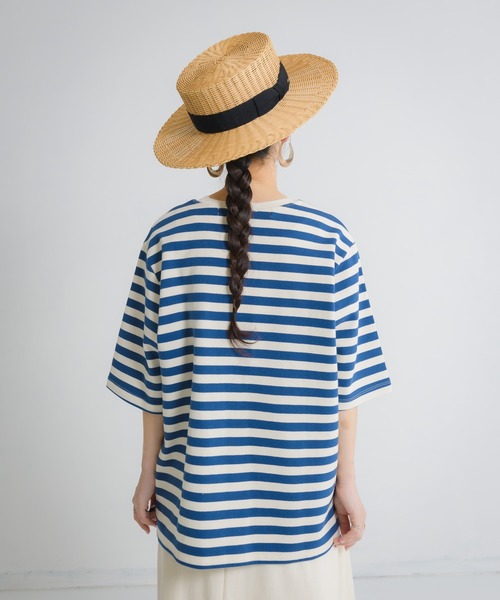Libra Cue(リブラ キュー)の「Libra ベーシックボーダーカットソー(Tシャツ/カットソー・レディース・ブラック/ベージュ/ブルー・FREE)」の12枚目の写真