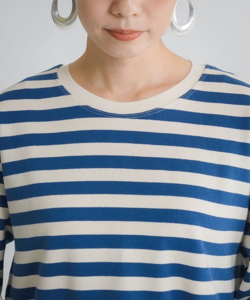 Libra Cue(リブラ キュー)の「Libra ベーシックボーダーカットソー(Tシャツ/カットソー・レディース・ブラック/ベージュ/ブルー・FREE)」の16枚目の写真