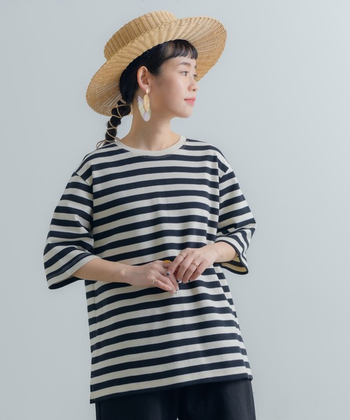 Libra Cue(リブラ キュー)の「Libra ベーシックボーダーカットソー(Tシャツ/カットソー・レディース・ブラック/ベージュ/ブルー・FREE)」の19枚目の写真
