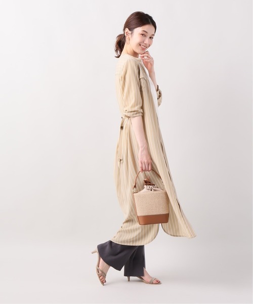 セール ワンピース La Totalite ストライプ Totalite ラトータリテ のファッション ラップシャツワンピース ワンピース La Ginger掲載商品 の