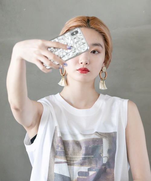 BOEMY（ボエミー）の「ヴィンテージ調 丸ビーズレザーミニタッセルピアス（ピアス（両耳用）・レディース・ブロンズ・FREE）」の7枚目の写真