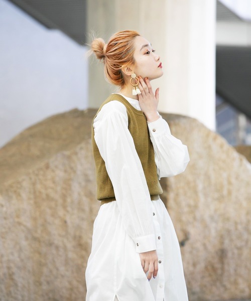 BOEMY（ボエミー）の「ヴィンテージ調 丸ビーズレザーミニタッセルピアス（ピアス（両耳用）・レディース・ブロンズ・FREE）」の19枚目の写真