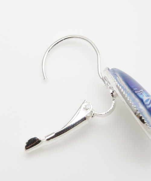 チャイハネ(チャイハネ)の「【チャイハネ】グラデーションロータス ガラスドロップピアス(ピアス(両耳用)・レディース・グリーン/ネイビー/オレンジ/パープル/ターコイズブルー/ホワイト/ダークグリーン/ブラック/ブルーグリーン・FREE)」の15枚目の写真