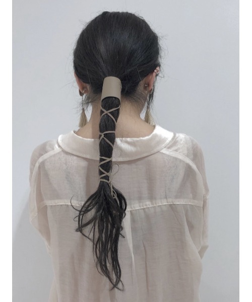 WEGO（ウィゴー）の「WEGO/レザーヘアリボン（ヘアゴム・レディース・ブラック/ベージュ/ブラウン/グリーン・FREE）」の17枚目の写真