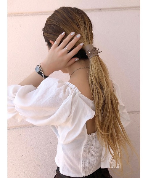 WEGO（ウィゴー）の「WEGO/レザーヘアリボン（ヘアゴム・レディース・ブラック/ベージュ/ブラウン/グリーン・FREE）」の16枚目の写真